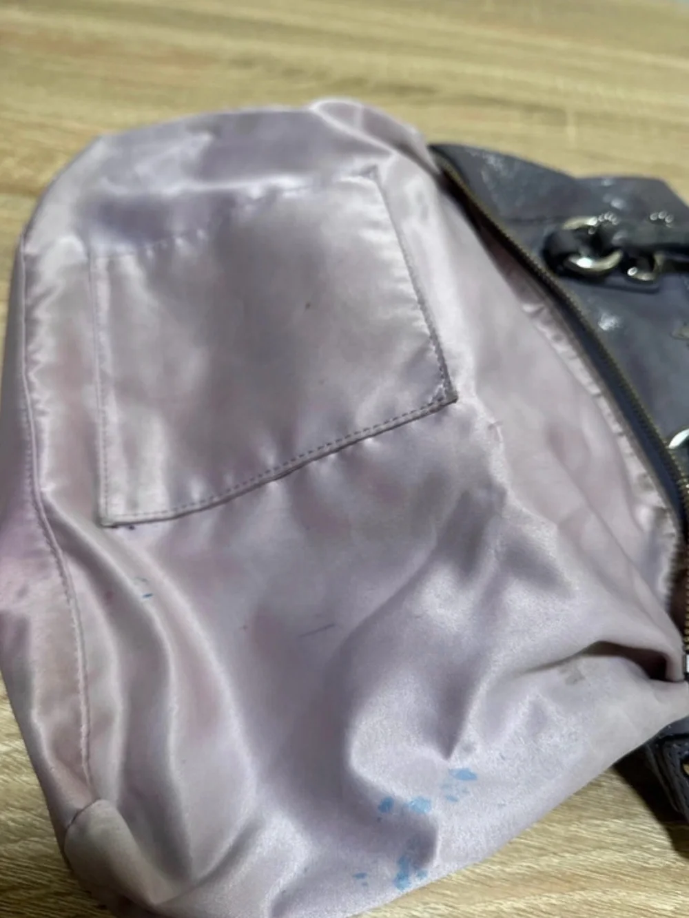 Coach Ashley F15444 Purple Metallic Leather Satchel Shoulder Bag